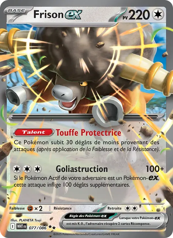 Frison-ex — Flamme Blanche 77 French Pokémon card