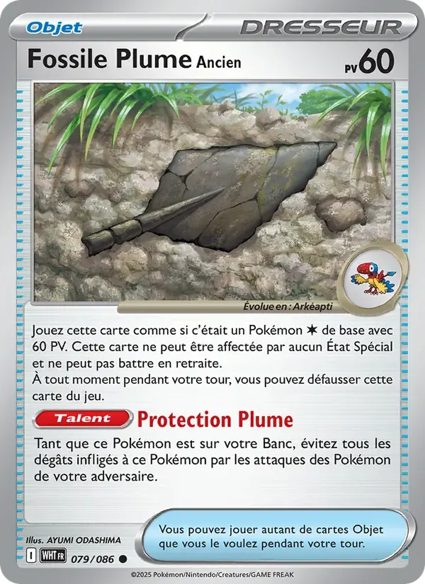 Fossile Plume Ancien — Flamme Blanche 79 French Pokémon card