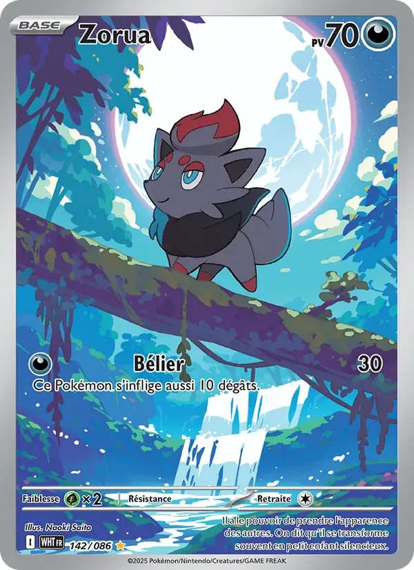 Zorua — Flamme Blanche 142 French Pokémon card