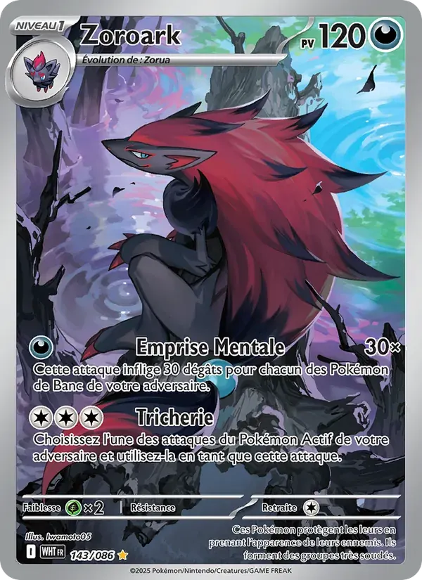 Zoroark — Flamme Blanche 143 French Pokémon card