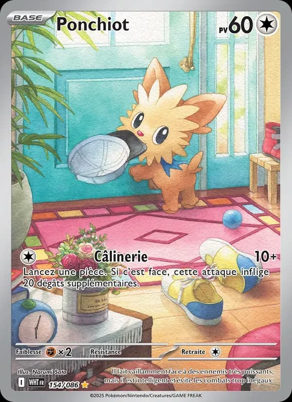 Ponchiot — Flamme Blanche 154 French Pokémon card
