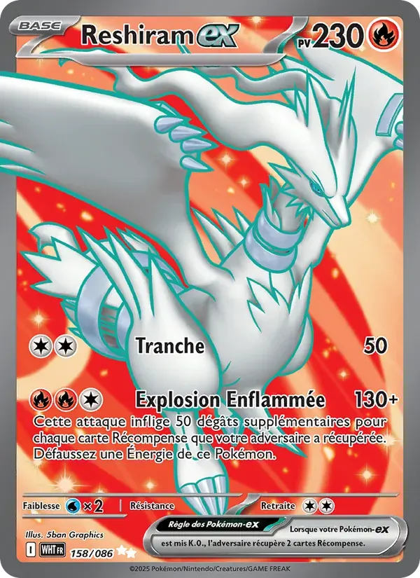 Reshiram-ex — Flamme Blanche 158 French Pokémon card