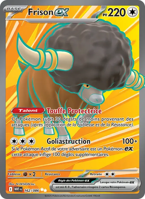 Frison-ex — Flamme Blanche 162 French Pokémon card
