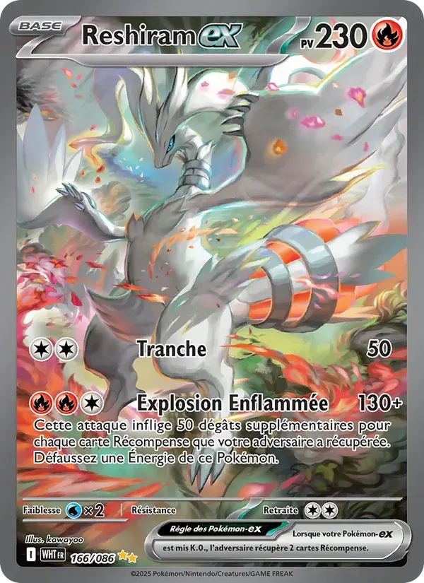 Reshiram-ex — Flamme Blanche 166 French Pokémon card