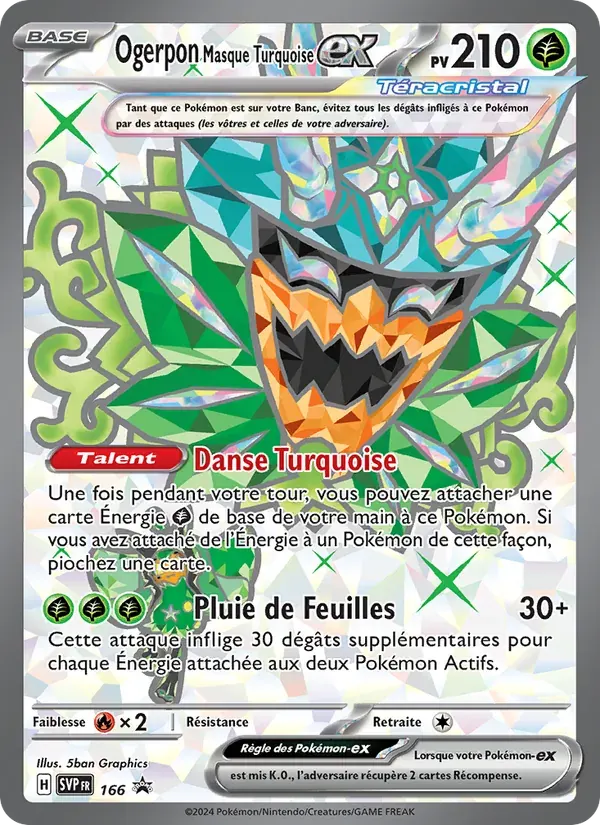 Ogerpon Masque Turquoise-ex — SVP Black Star Promos 166 French Pokémon card