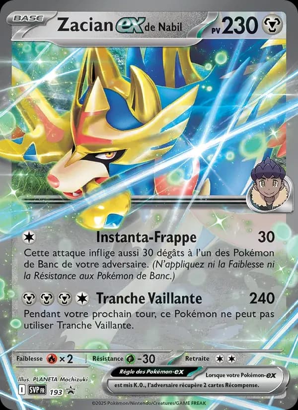 Zacian-ex de Nabil — SVP Black Star Promos 193 French Pokémon card