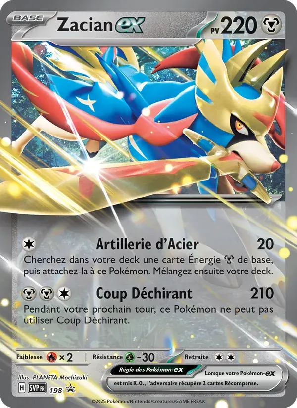 Zacian-ex — SVP Black Star Promos 198 French Pokémon card