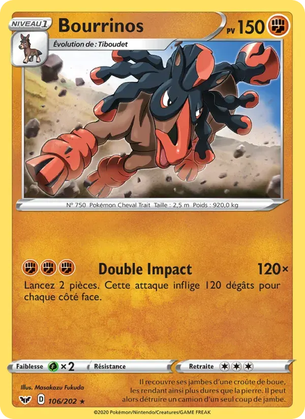 Bourrinos — Épée et Bouclier 106 French Pokémon card