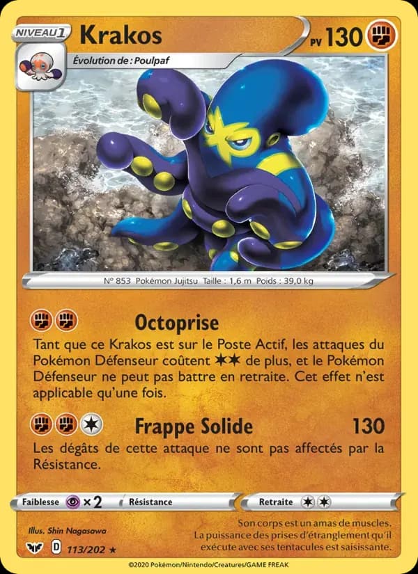 Krakos — Épée et Bouclier 113 French Pokémon card