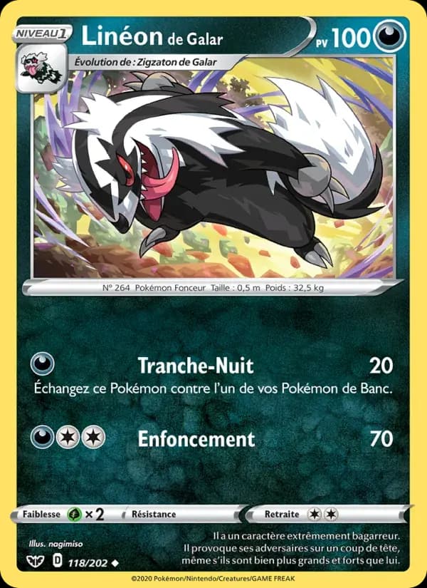 Linéon de Galar — Épée et Bouclier 118 French Pokémon card