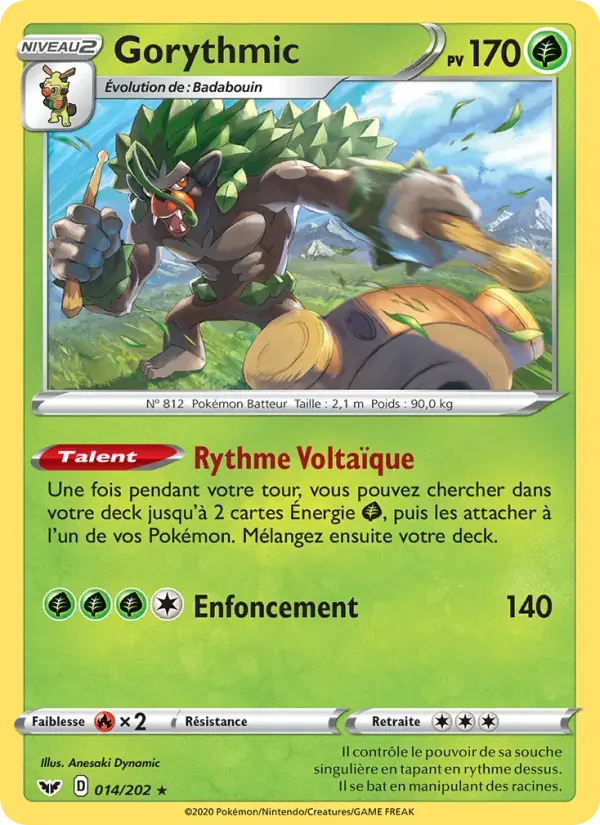 Gorythmic — Épée et Bouclier 14 French Pokémon card