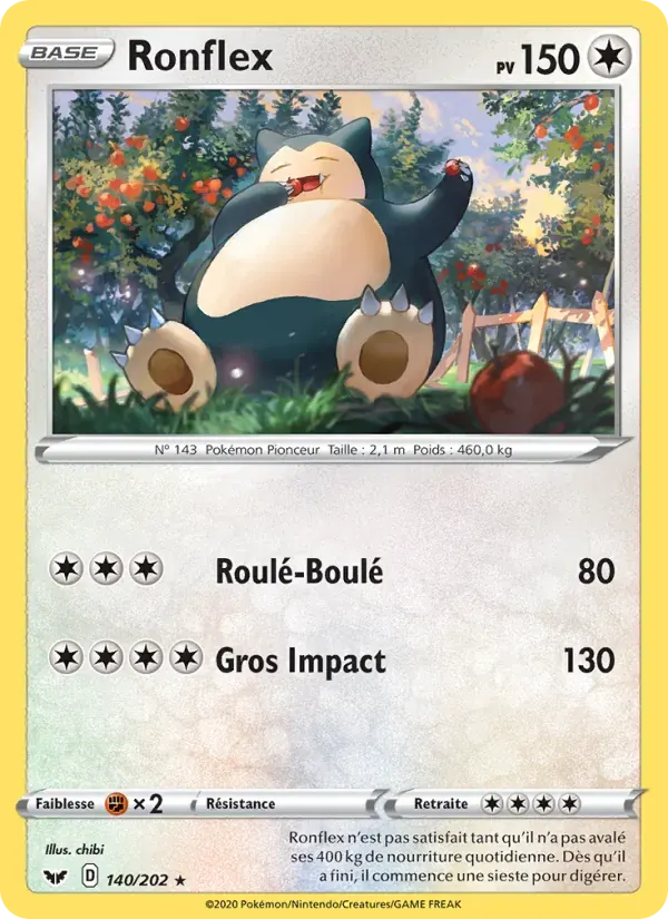 Ronflex — Épée et Bouclier 140 French Pokémon card