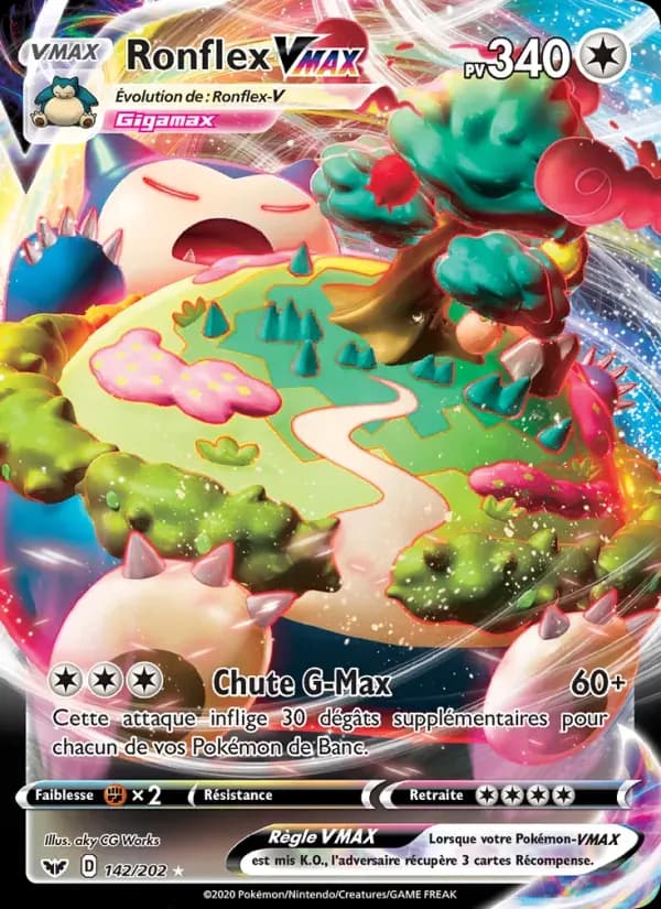 Ronflex VMAX — Épée et Bouclier 142 French Pokémon card