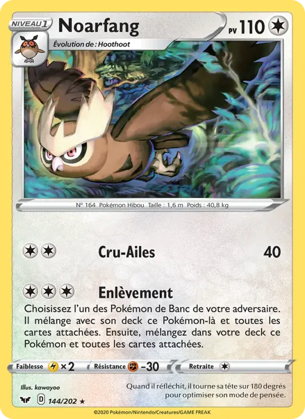 Noarfang — Épée et Bouclier 144 French Pokémon card