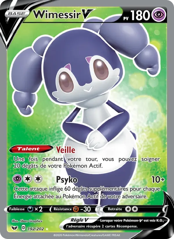 Wimessir V — Épée et Bouclier 192 French Pokémon card
