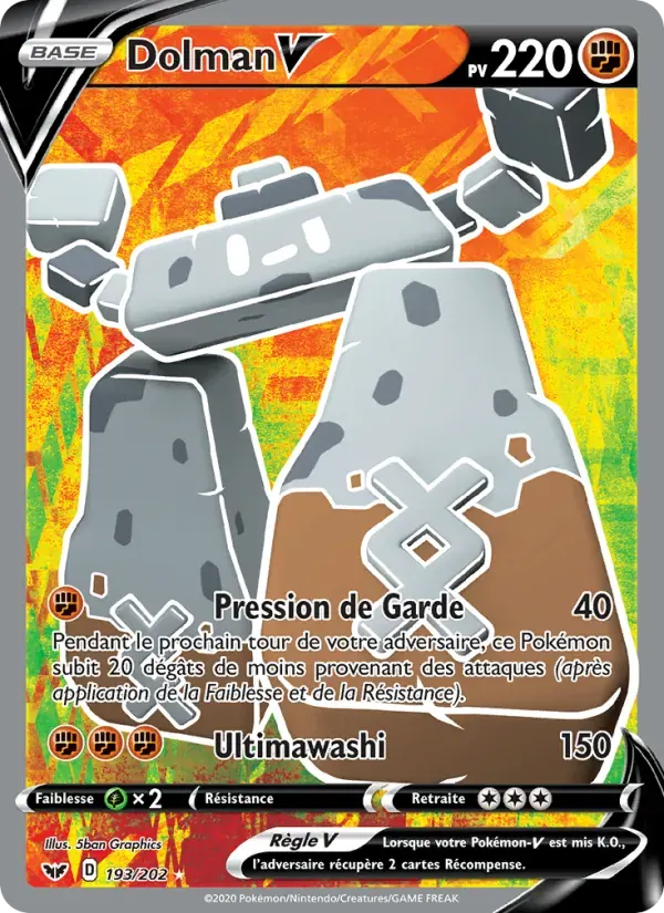 Dolman V — Épée et Bouclier 193 French Pokémon card