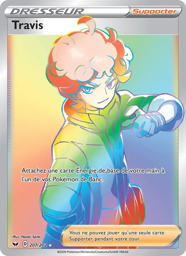 Travis — Épée et Bouclier 207 French Pokémon card