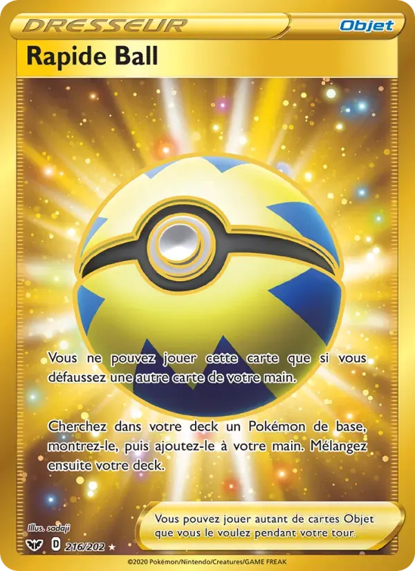 Rapide Ball — Épée et Bouclier 216 French Pokémon card