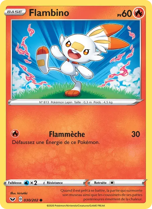 Flambino — Épée et Bouclier 30 French Pokémon card