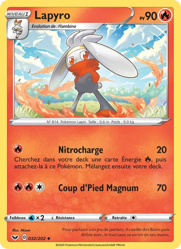 Lapyro — Épée et Bouclier 32 French Pokémon card