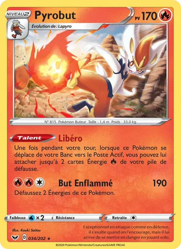 Pyrobut — Épée et Bouclier 34 French Pokémon card