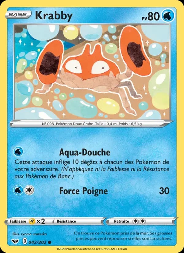 Krabby — Épée et Bouclier 42 French Pokémon card
