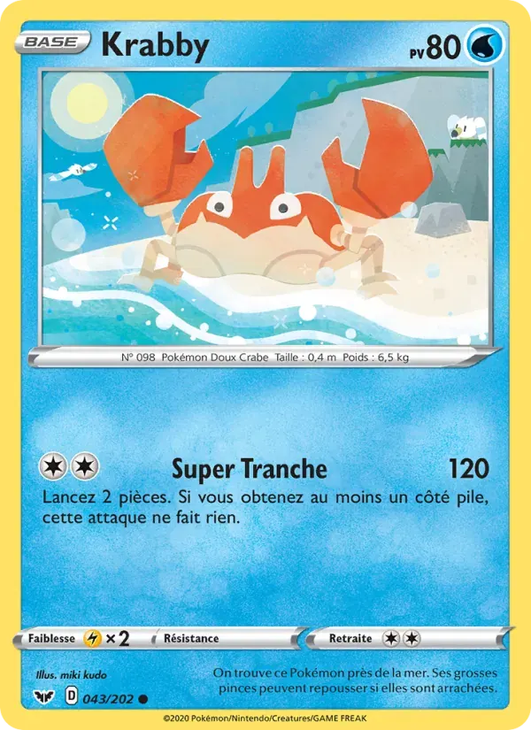 Krabby — Épée et Bouclier 43 French Pokémon card