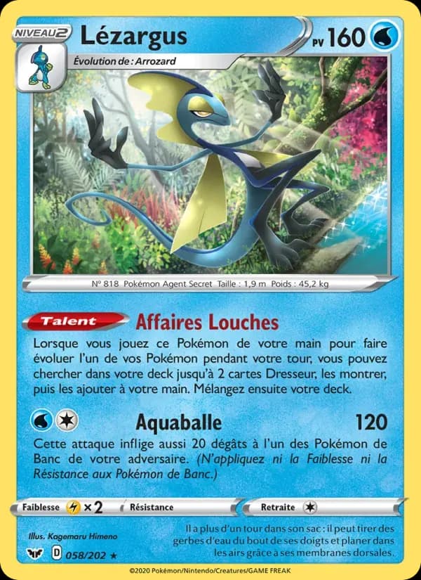 Lézargus — Épée et Bouclier 58 French Pokémon card