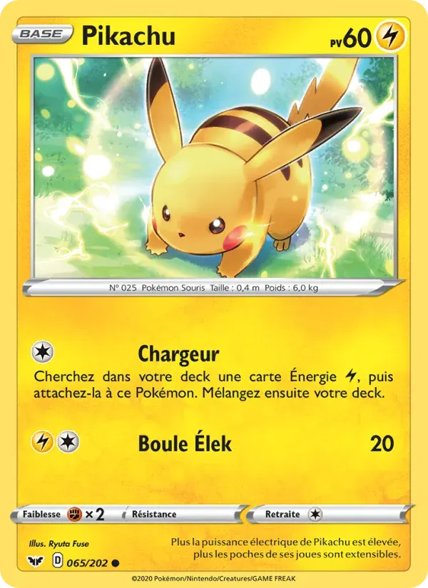 Pikachu — Épée et Bouclier 65 French Pokémon card