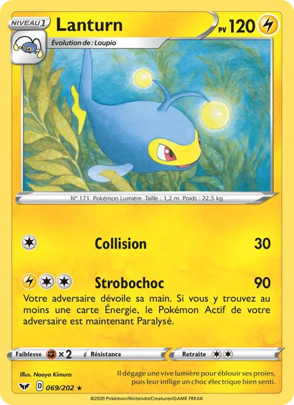 Lanturn — Épée et Bouclier 69 French Pokémon card