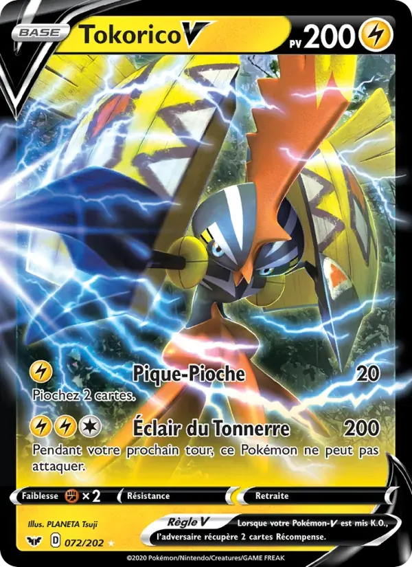 Tokorico V — Épée et Bouclier 72 French Pokémon card