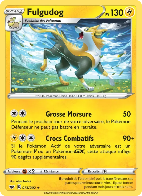 Fulgudog — Épée et Bouclier 75 French Pokémon card