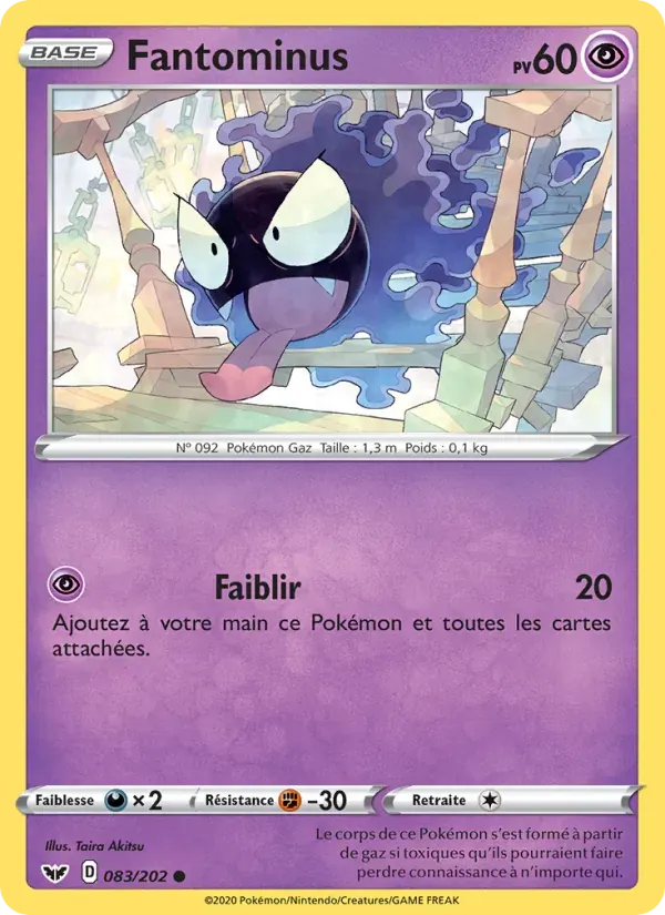 Fantominus — Épée et Bouclier 83 French Pokémon card