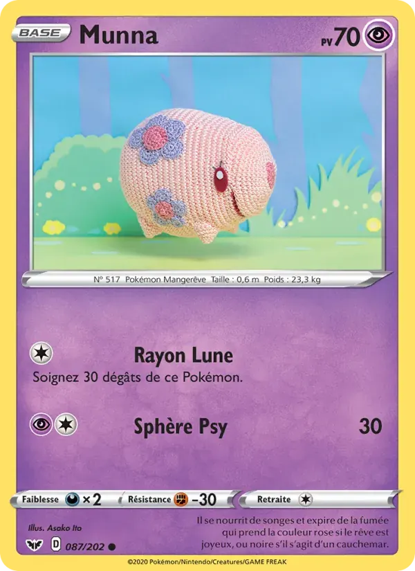 Munna — Épée et Bouclier 87 French Pokémon card