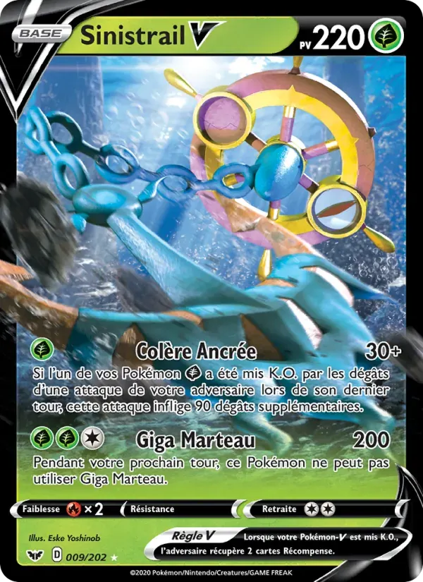 Sinistrail V — Épée et Bouclier 9 French Pokémon card