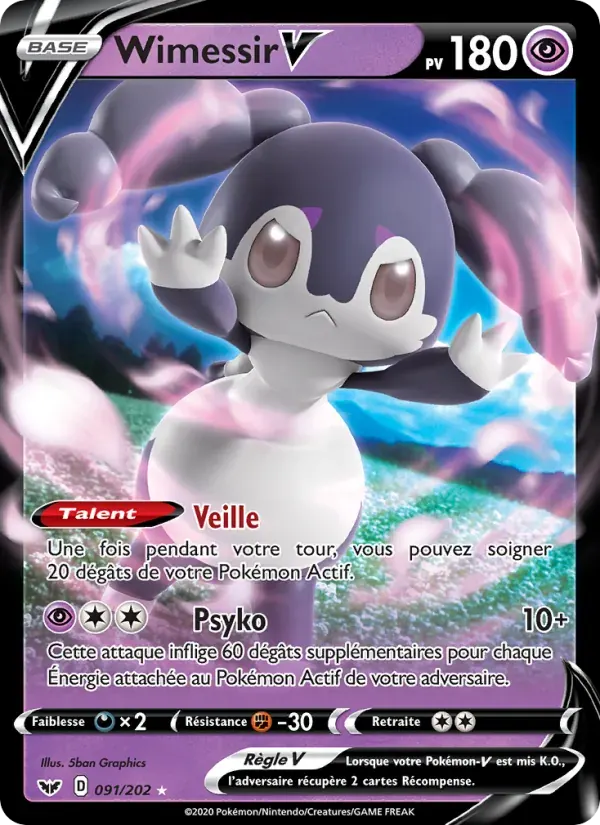 Wimessir V — Épée et Bouclier 91 French Pokémon card