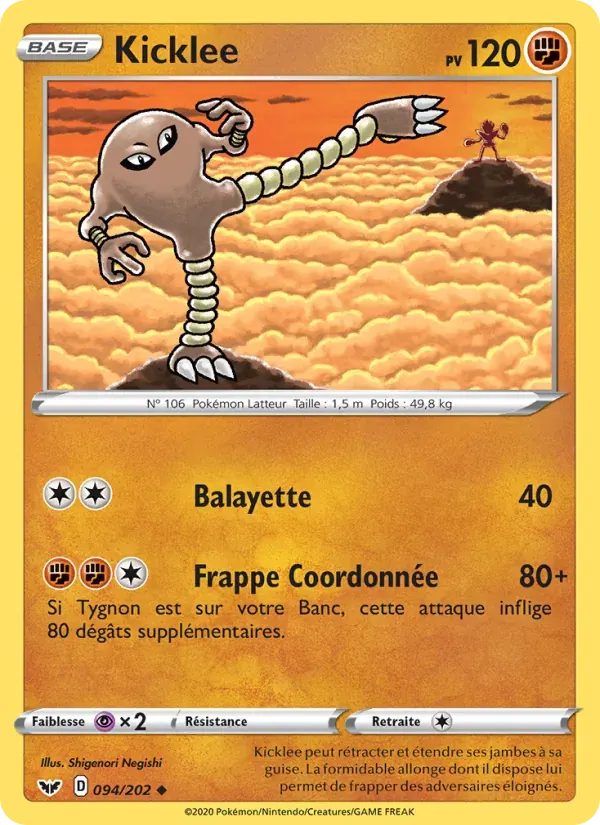 Kicklee — Épée et Bouclier 94 French Pokémon card