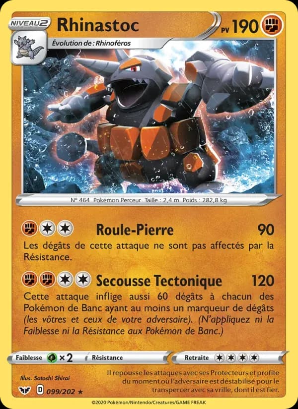 Rhinastoc — Épée et Bouclier 99 French Pokémon card
