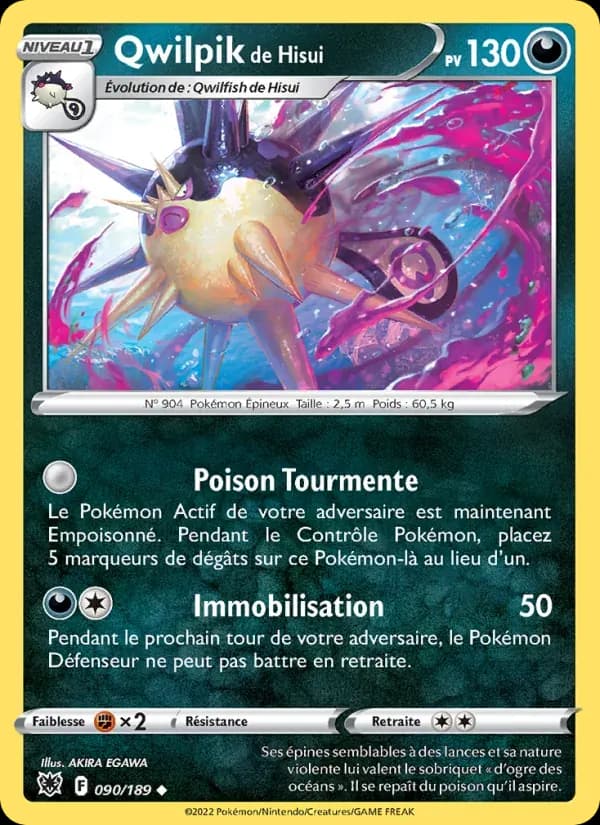 Qwilpik de Hisui — Astres Radieux 90 French Pokémon card