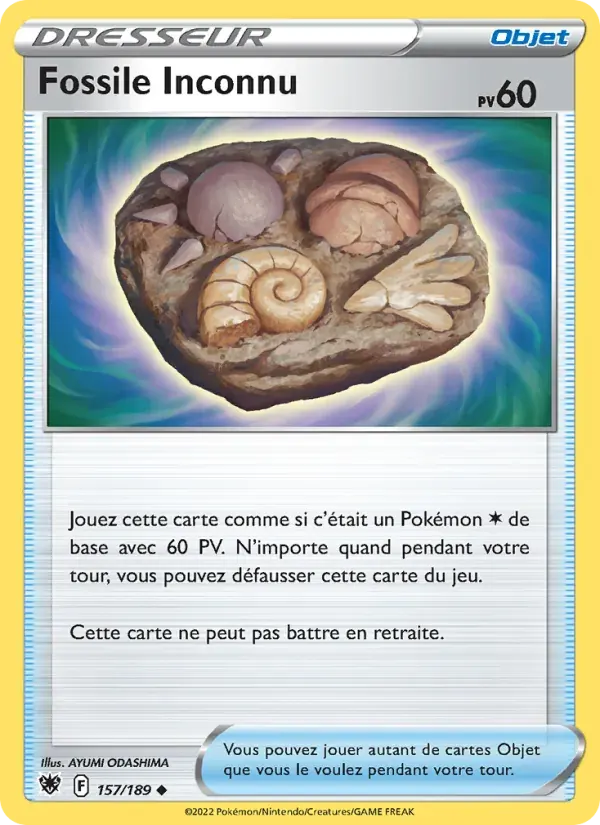 Fossile Inconnu — Astres Radieux 157 French Pokémon card