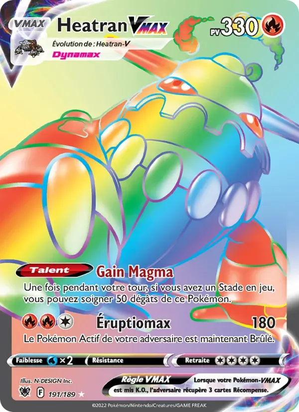 Heatran VMAX — Astres Radieux 191 French Pokémon card