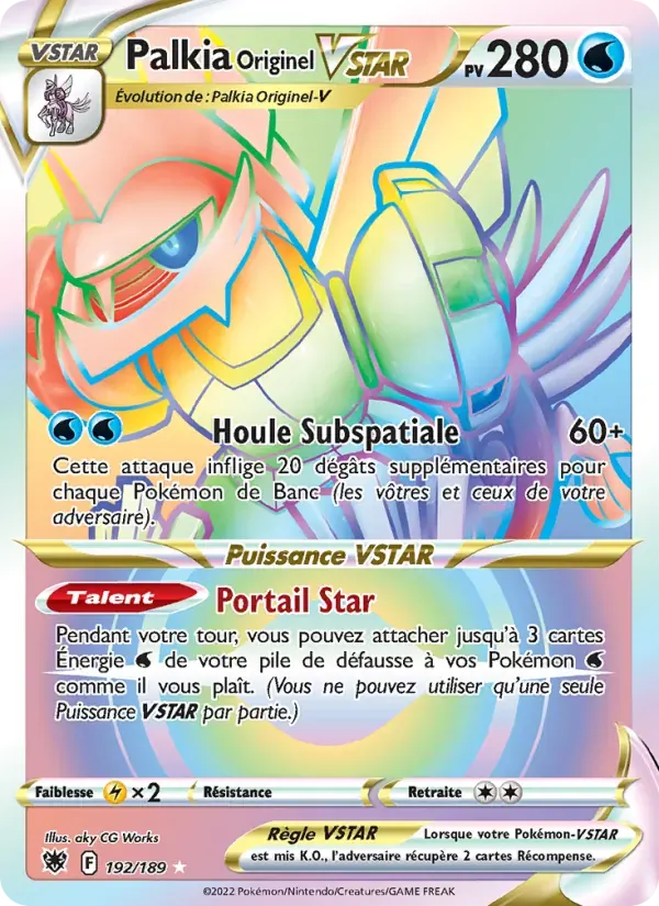 Palkia Originel VSTAR — Astres Radieux 192 French Pokémon card