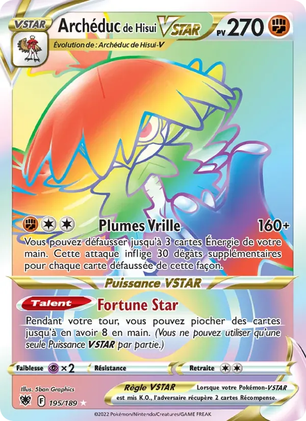 Archéduc de Hisui VSTAR — Astres Radieux 195 French Pokémon card