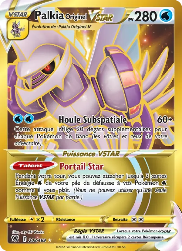 Palkia Originel VSTAR — Astres Radieux 208 French Pokémon card