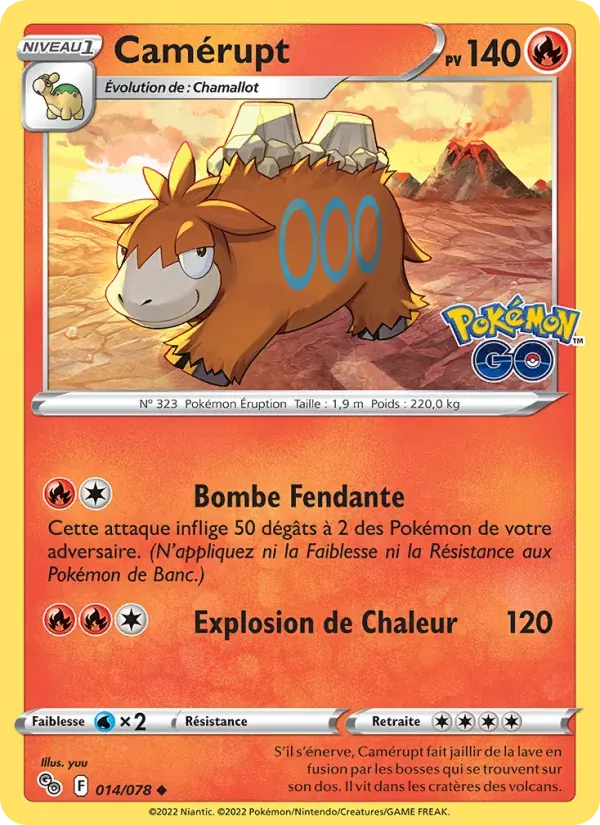 Camérupt — Pokémon GO 14 French Pokémon card