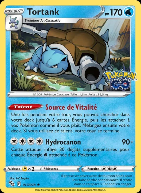 Tortank — Pokémon GO 17 French Pokémon card
