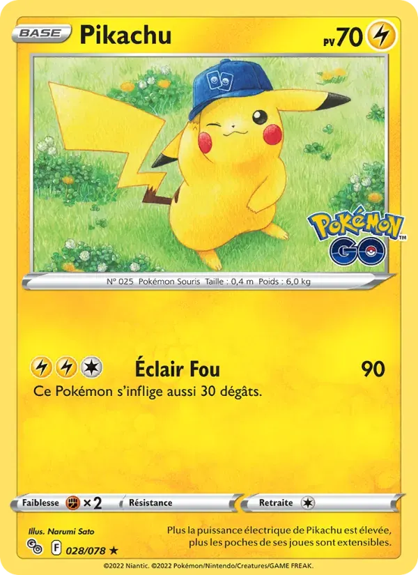Pikachu — Pokémon GO 28 French Pokémon card