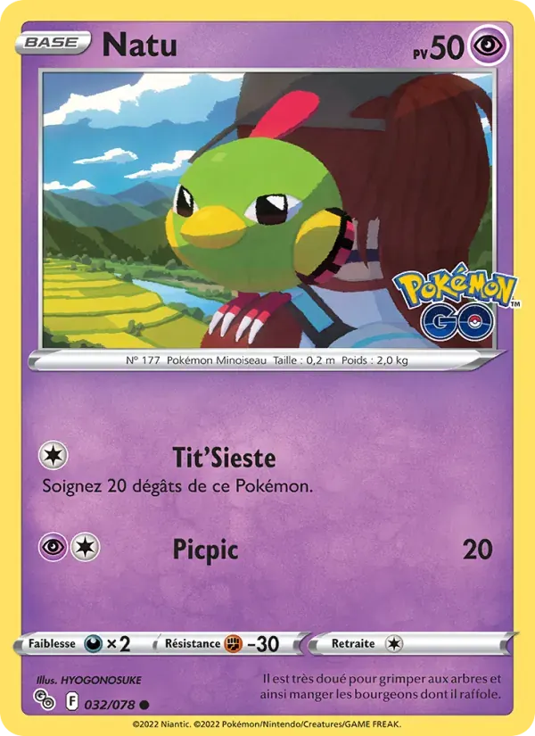 Natu — Pokémon GO 32 French Pokémon card