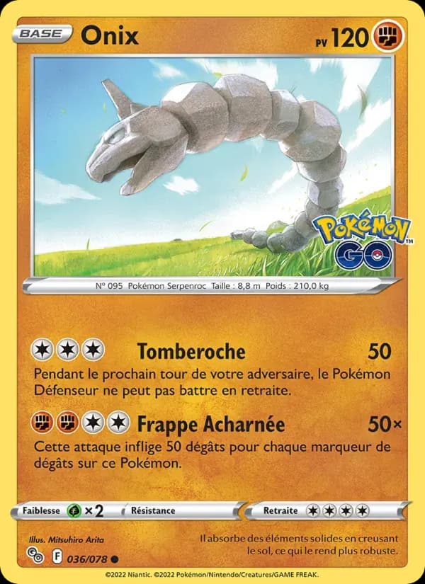 Onix — Pokémon GO 36 French Pokémon card