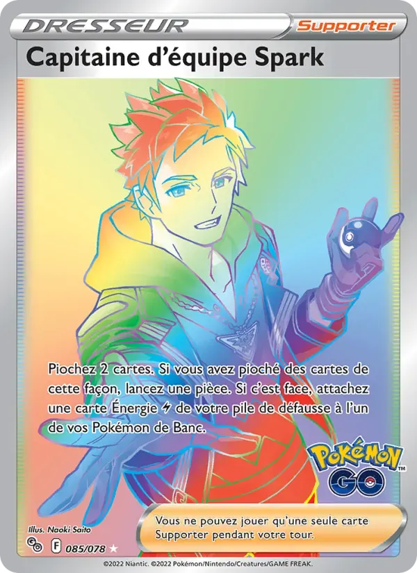 Capitaine d'équipe Spark — Pokémon GO 85 French Pokémon card